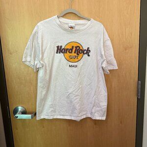 Hard Rock Cafe Maui White Graphic T-Shirt Size Large